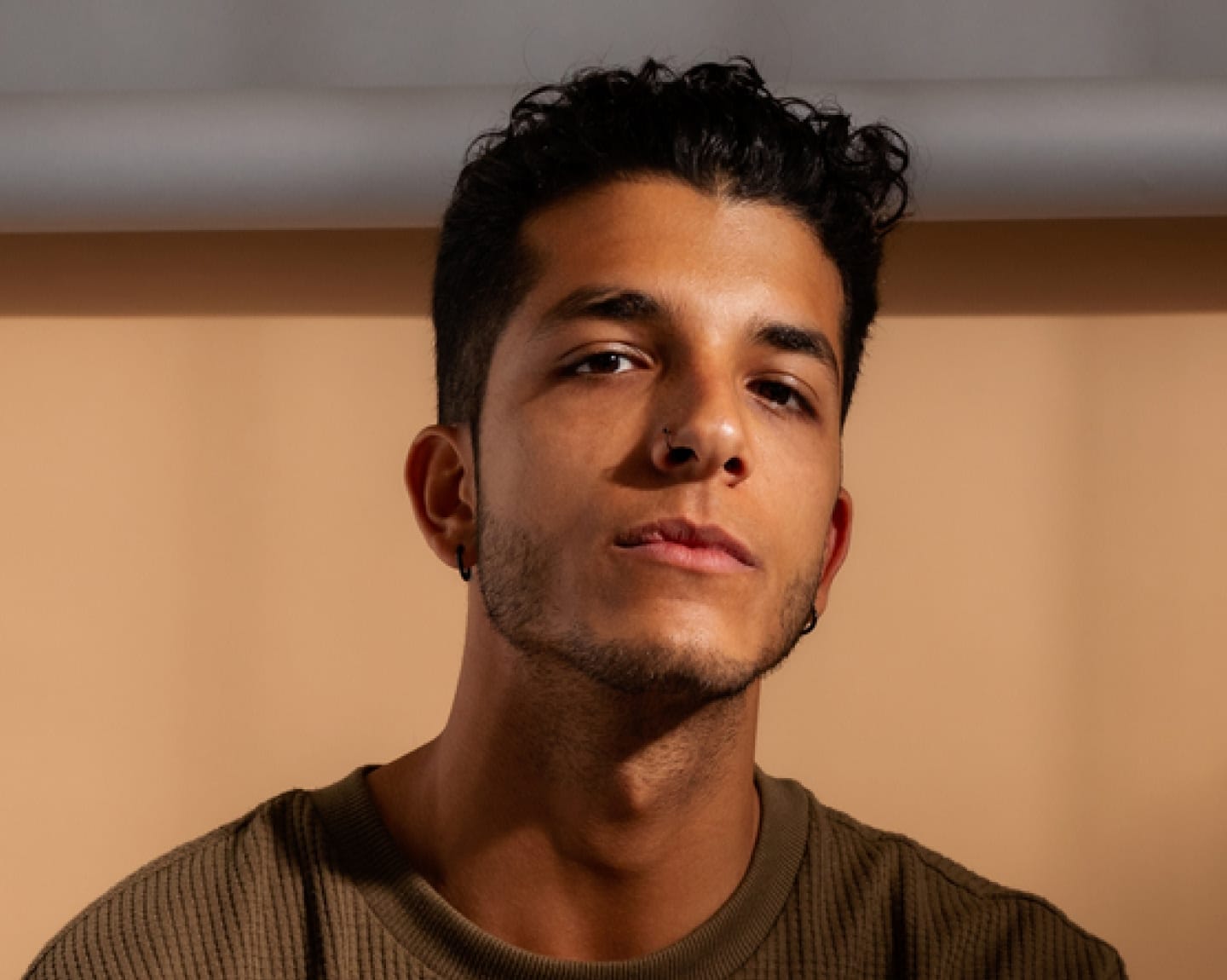 Man looking in the distance and thinking