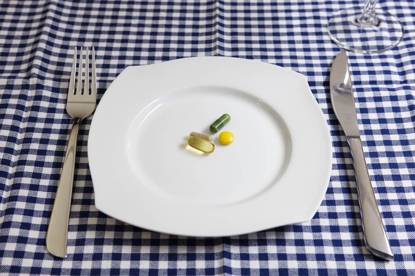 Vitamins on plate