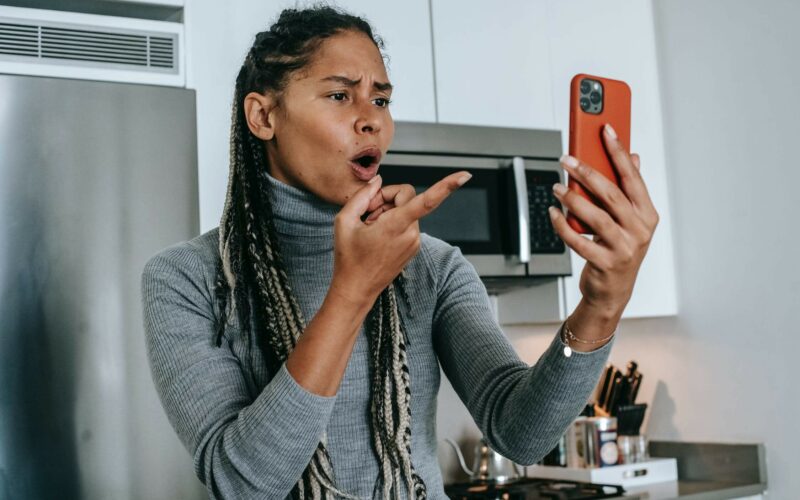 woman yelling at her phone