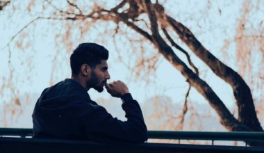 Man sitting on bench and thinking